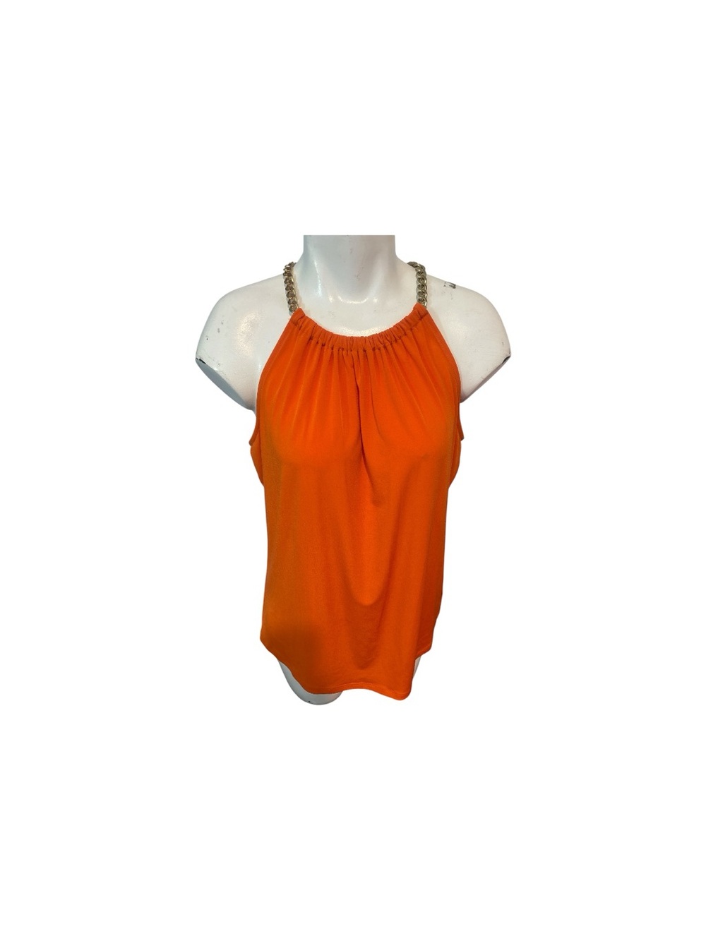 Michael Michael Kors Orange Chain Strap Halter Top Size Large